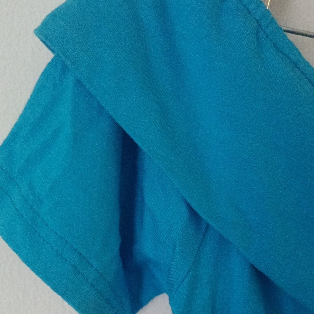 Vintage Blue Ruffled Fitted Blouse - Picture 3 of 4